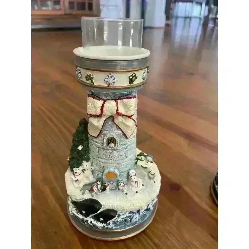 Danbury Mint Polar Lights Night Before Christmas & Artic Lights Candlesticks(2) - Picture 2 of 7
